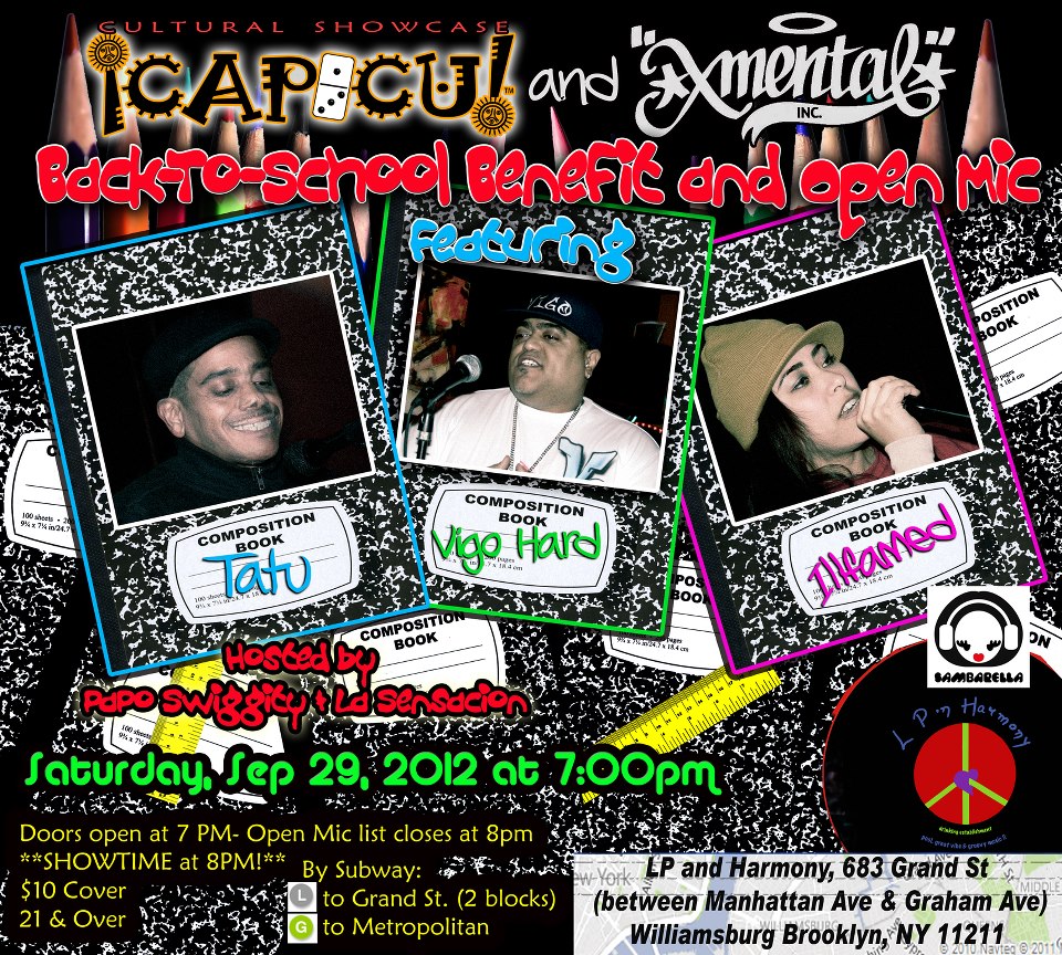 Capicu Poetry & Xmental Inc Team Up For Brooklyn Back To School Benefit